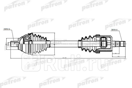 Полуось передн лев_volkswagen: passat 09-10 PATRON PDS6876  для Разные, PATRON, PDS6876