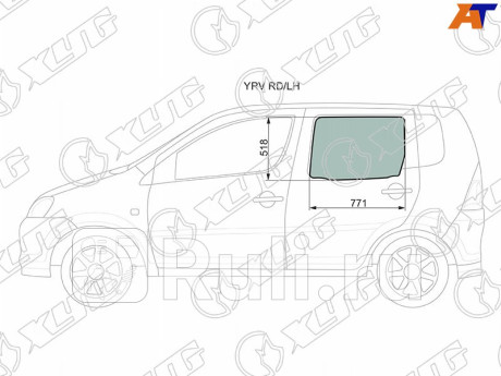 YRV RD/LH - Стекло двери задней левой (XYG) Daihatsu YRV (2000-2005) для Daihatsu YRV (2000-2005), XYG, YRV RD/LH