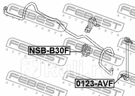 Втулка стабилизатора передняя nissan lafesta b30 2004.12-2012.06 [jp] nsb-b30f FEBEST NSB-B30F  для прочие 2, FEBEST, NSB-B30F