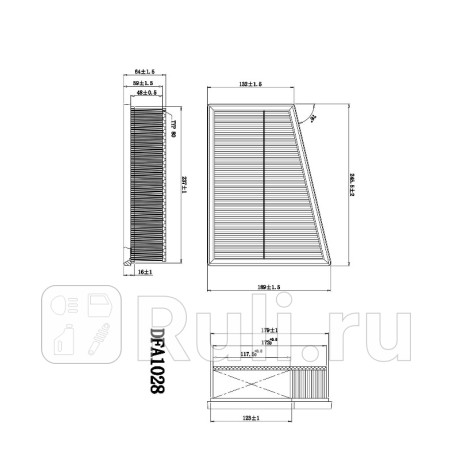 Фильтр воздушный fluence (l30_)grand scenic iii (jz0 1_)megane cc iii (ez0 1_)megane grandtour iii (kz0 1)megane купе iii (dz0_)megane хэтчбек iii (bz0_)scenic iii (jz0 1_) DOUBLE FORCE DFA1028  для Разные, DOUBLE FORCE, DFA1028