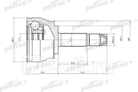 Шрус наружн к-кт 22x51x22 fiat: doblo 01- PATRON PCV1374  для Разные, PATRON, PCV1374