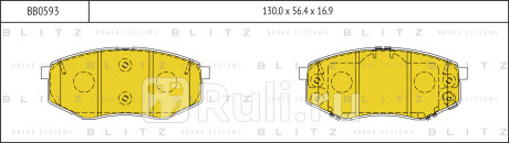 Колодки тормозные дисковые передние hyundai ix20 tucson 04- kia soul 14- BLITZ BB0593  для Разные, BLITZ, BB0593