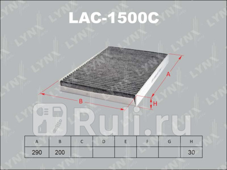 LAC1500C - Фильтр салонный (LYNXAUTO) Opel Zafira A (1999-2006) для Opel Zafira A (1999-2006), LYNXAUTO, LAC1500C