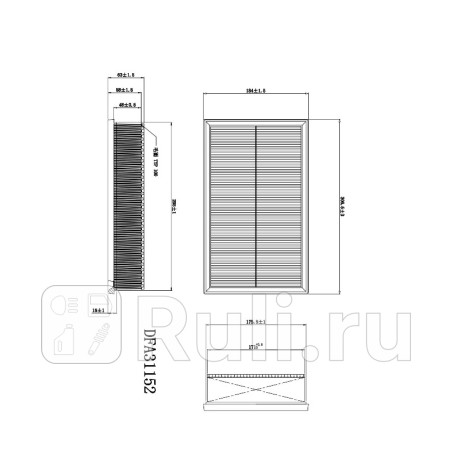 Фильтр воздушный ca5301(fram) audi 100 1992 - 1994 audi 80 golf 1987 - 1992 passat 1990 - 1997 DOUBLE FORCE DFA31152  для Разные, DOUBLE FORCE, DFA31152