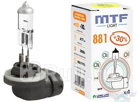 MFT-881-LL - Лампа H27 (27W) MTF Long Life для Автомобильные лампы, MTF, MFT-881-LL