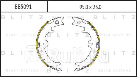 Колодки тормозные барабанные lexus gs is ls sc 93- BLITZ BB5091  для Разные, BLITZ, BB5091