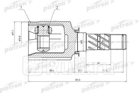 Шрус внутренний 29x35x25 subaru legacy b13 03-09 PATRON PCV1556  для Разные, PATRON, PCV1556