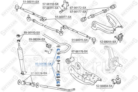 Втулка тяги стабилизатора toyota land cruiser 80- camry 82-88 hi-lux 83- STELLOX 89-98130-SX  для Разные, STELLOX, 89-98130-SX