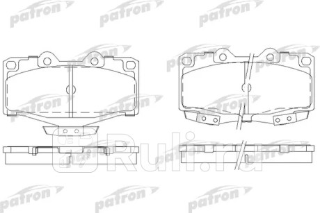 Колодки тормозные дисковые передн toyota: 4 runner 90-96, hilux пикап 87-, land cruiser 84-, land cruiser 80 90-97, land cruiser 90 96-, land cruiser hardtop 90-96, vw: tar PATRON PBP797  для Разные, PATRON, PBP797