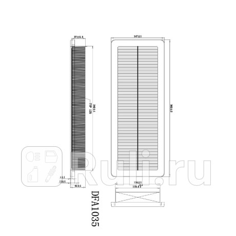 Фильтр воздушный c4 grand picasso (ua_)c4 picasso (ud_)c4 купе (la_)c4 хетчбек (lc_)c4 хетчбек ii (b7) 207 cc (wb_)207 sw (wk_)207 хэтчбек (wa_, wc_)3008 (0u_)308 cc (4b)308 sw (4e)308 хэтчбек (4a_, 4 DOUBLE FORCE DFA1035  для Разные, DOUBLE FORCE, DFA1035