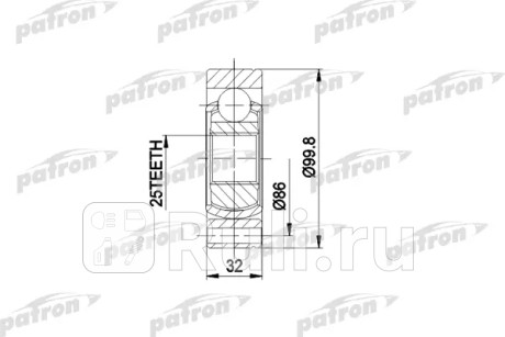 Шрус внутр к-кт alfa romeo: 155 164, lancia: dedra, prisma, fiat: croma, tempra tipo, regata ritmo PATRON PCV3002  для Разные, PATRON, PCV3002