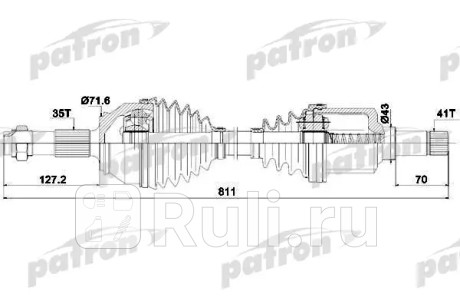 Полуось левая 35x816x41 citroen jumper 2,2 hdi 06-, fiat ducato 2,2d 2,3d 06-, peugeot boxer 2,2 hdi 06- PATRON PDS0426  для Разные, PATRON, PDS0426