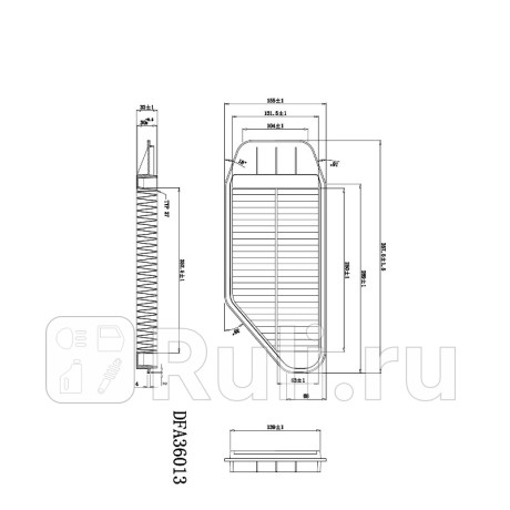 Фильтр воздушный chevrolet spark 03 10- DOUBLE FORCE DFA36013  для Разные, DOUBLE FORCE, DFA36013