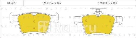 Колодки тормозные дисковые задние audi a3 12- vw golf 12- BLITZ BB0485  для Разные, BLITZ, BB0485