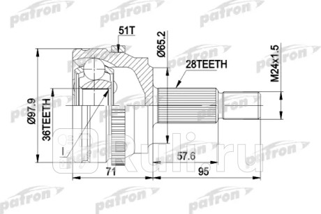 Шрус наружн к-кт nissan: interstar автобус 02 -, interstar фургон 02 -, opel: movano combi 98 -, movano c бортовой платформой ходовая часть 98 -, mova PATRON PCV1453  для Разные, PATRON, PCV1453