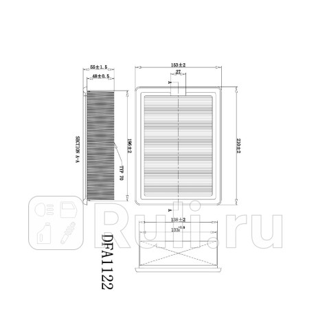 Фильтр воздушный ford kuga ii 2.5 DOUBLE FORCE DFA1122  для Разные, DOUBLE FORCE, DFA1122