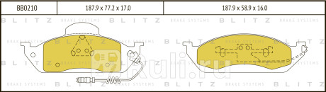 Колодки тормозные дисковые передние mercedes w163 98- BLITZ BB0210  для Разные, BLITZ, BB0210