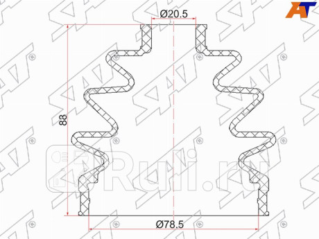 Пыльник шруса наружный nissan bluebird sylphy qng10 00-05 almera n15 95-00 (2 хомута.резина) SAT C-1007  для Разные, SAT, C-1007