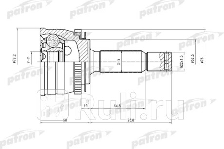 Шрус наружн к-кт hyundai: getz 02- [a:25, b:22, abs:48] PATRON PCV1545  для Разные, PATRON, PCV1545