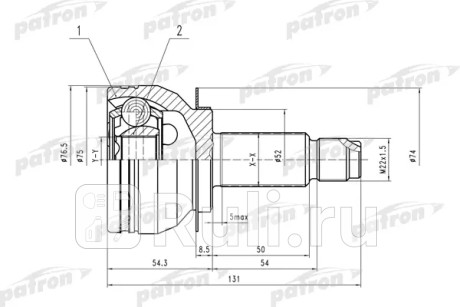 Шрус наружн к-кт [a:27, b:30] subaru: legacy iv 03- PATRON PCV4042  для Разные, PATRON, PCV4042