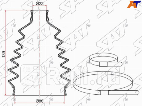 Пыльник шруса наружный fr renault trafic t1 t3 t7 chevrolet lanos t100 97-02 SAT C-1545  для Разные, SAT, C-1545