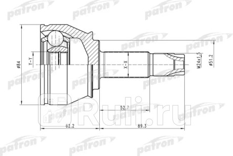 Шрус наружн к-кт 25x51x24 fiat: doblo 01-, strada 99- PATRON PCV1419  для Разные, PATRON, PCV1419