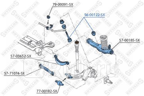 Тяга стабилизатора заднего к-кт ford focus 02-04 STELLOX 56-00122-SX  для Разные, STELLOX, 56-00122-SX