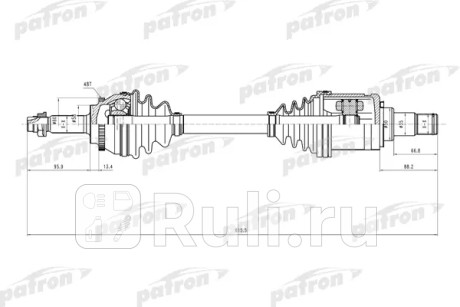 Полуось лев toyota avensis t25 2.0 d-4d (85 kw) 03- PATRON PDS9107  для Разные, PATRON, PDS9107