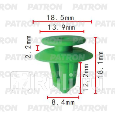 Клипса пластмассовая mercedes применяемость клипса внутренней обшивки mercedes d13.9, t18.5, h18.1,  PATRON P37-2084  для прочие 2, PATRON, P37-2084