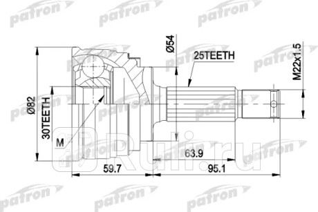 Шрус наружн к-кт 25x54x30 mitsubishi: colt 1.6 1.8 94-, galant 1.8 92-96 PATRON PCV1329  для Разные, PATRON, PCV1329