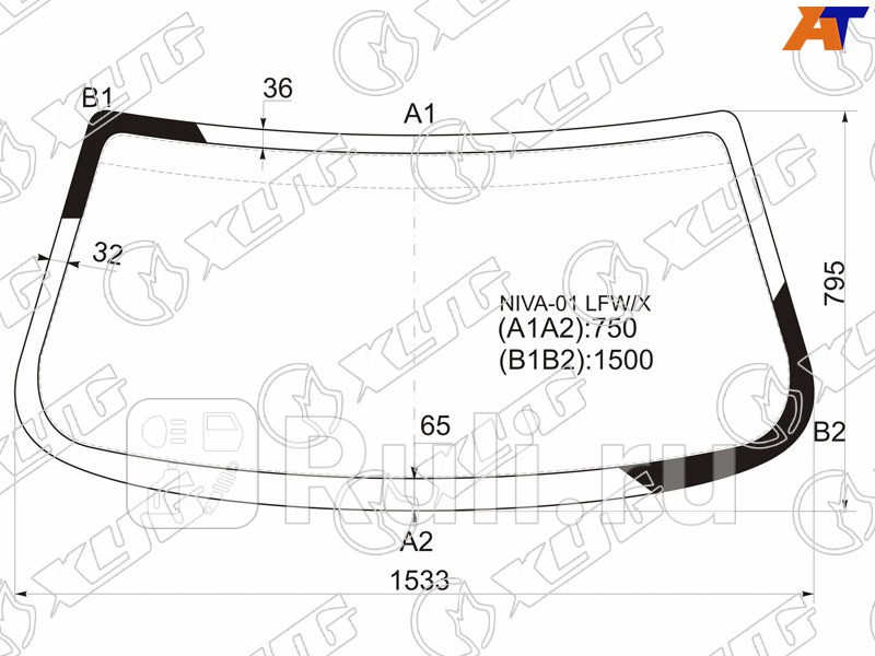 4544AGSBL1P Лобовое Стекло на CHEVROLET Нива