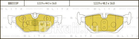 Колодки тормозные дисковые задние bmw 1(e81,e87,e88)  3(e90,e91)  x1(e84) 03- BLITZ BB0333P  для Разные, BLITZ, BB0333P