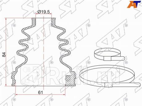 Пыльник шруса внутренний fr nissan note e11 (2 хомута. резина) SAT BKFD-018  для Разные, SAT, BKFD-018