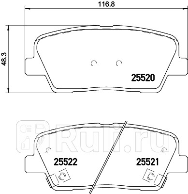 NP6042 - Колодки тормозные дисковые задние (NISSHINBO) Hyundai Santa Fe 4 (2018-2020) для Hyundai Santa Fe 4 (2018-2021), NISSHINBO, NP6042