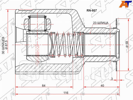 Шрус внутренний rh renault logan 10- nissan almera ga15 12- SAT RN-607  для Разные, SAT, RN-607