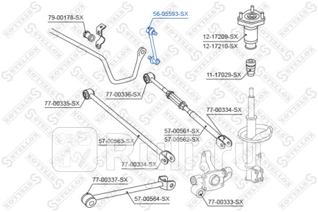 Тяга стабилизатора заднего toyota camry acv3# mcv30 all 01- STELLOX 56-05593-SX  для Разные, STELLOX, 56-05593-SX